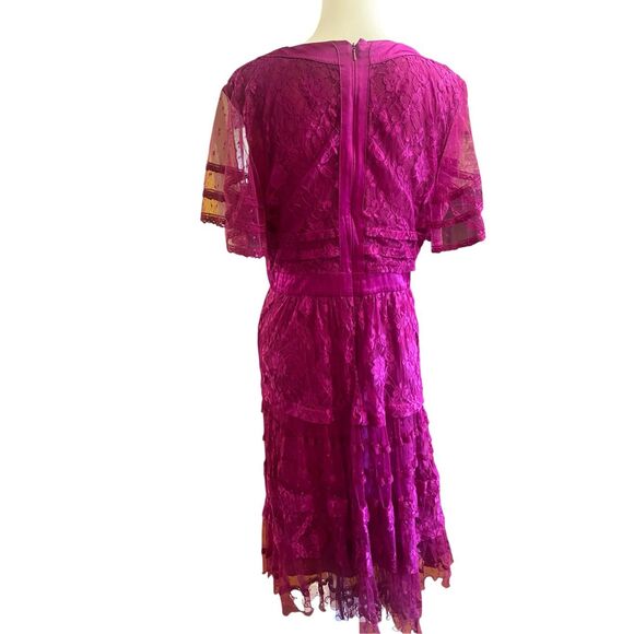 Temperley London Florence Short Sleeve Midi Dress in Purple Size 6 MSRP: $950 - Picture 8 of 10